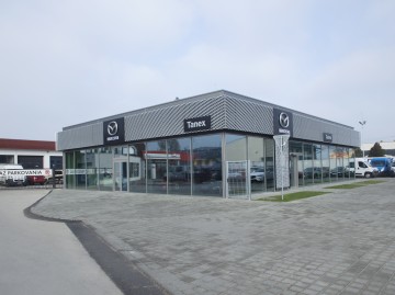 nový showroom Mazda Tanex v Trnave,  hneď vedľa showroomu Tanex Fiat, Nitrianska 25